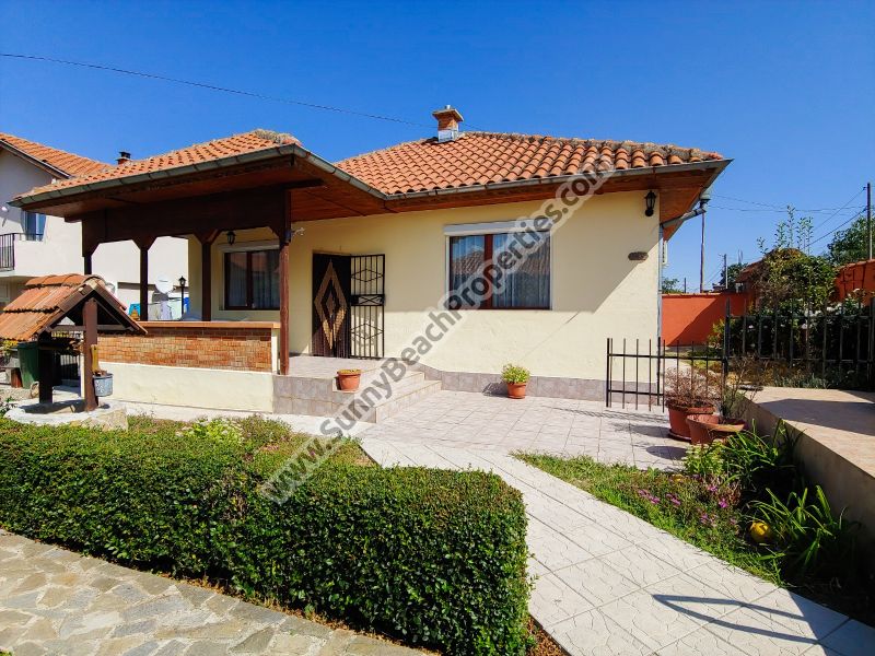 Gorgeous pool view luxury furnished 2-bedroom house with garage for sale in Galabets 23km from Sunny beach, Bulgaria 