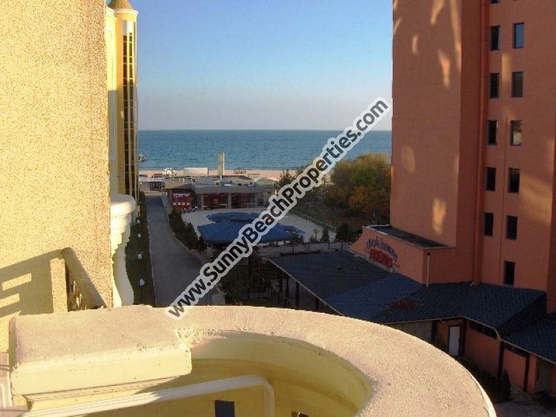 Sea view furnished 1-bedroom apartment for sale in Victoria residence 50 m. from the sandy beach in Sunny beach, Bulgaria
